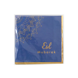 Papieren servetten Eid luxe blauw