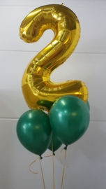 XL foil balloon gold number 2