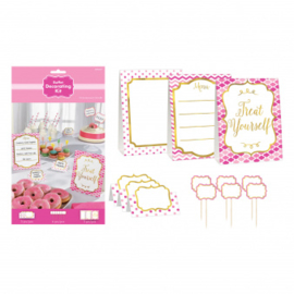 Pink buffet decorating kit (12pcs)
