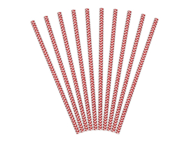 Paper straws red chevron