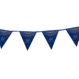 Vlaggetjes papier Eid blauw goud