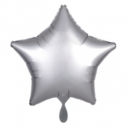 Folie ballon ster satin zilver 19"