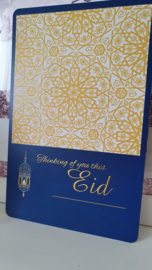 Eid luxe wenskaart royal blue gold (L)