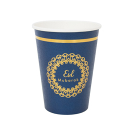 Paper cups Eid deluxe blue (8pcs)