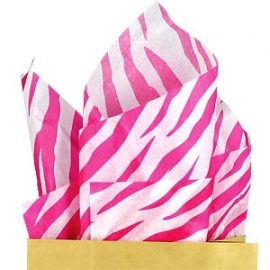 Tissue papier tijgervel roze (8vellen)