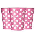 Paper cups pink polka dot