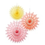 Paper fans sorbet pastels (3pcs)