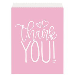 Treat bags Thank you pink hearts