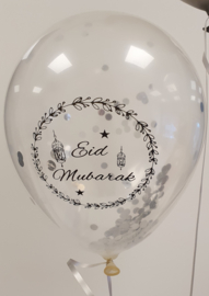 Eid balloons Partyzz mix silver confetti (5pcs)