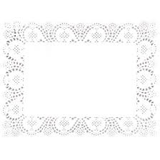 Paper doilies white rectangle L (12pcs)