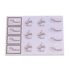 Sticker labels Eid goud wit (16st)