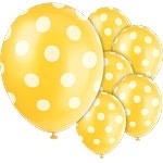 Ballonnen gele polkadots (6st)