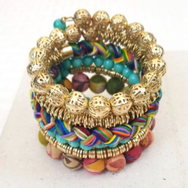 Spiraal armband mix gold