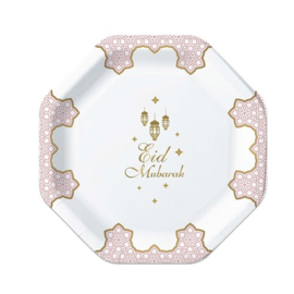 Paper plates Eid romantic pink(8pcs)