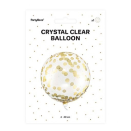 Orbz ballon clear goud confetti print