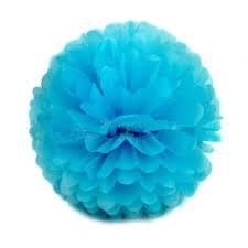 Pompom babyblauw 25cm