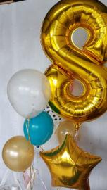 XL foil balloon gold number 8