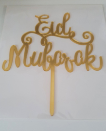 Cake topper Eid Mubarak acryl gold
