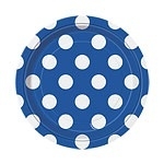 Papieren bordjes blauw polkadots (8st)