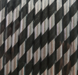 Paper straws black silver foil (10pcs)