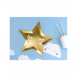 Papieren borden little star goud (6st)