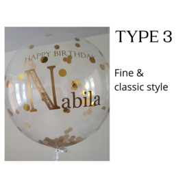 XL bubble balloon with text or name