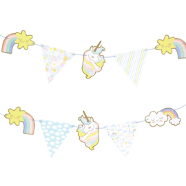 Paper bunting unicorn pastels