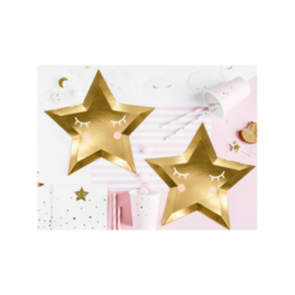 Papieren borden little star goud (6st)