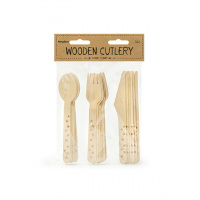 Wooden cutlery set stars (18pcs)