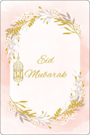 Greeting card Eid pink with gold (L)