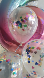 Ballonnen Eid Mubarak kleurtjes en confetti (6st)