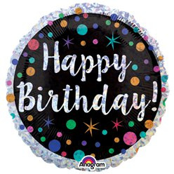 Foil balloon Happy Birthday sparkling dots