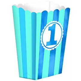 Popcorn bakjes 1st birthday blauw (5st)