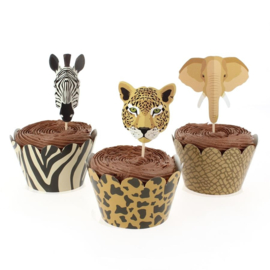 Papieren cupcake set safari (6st)