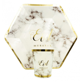 Eid bekers marmer goud foil (6st)