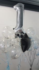 XL foil balloon silver number 1