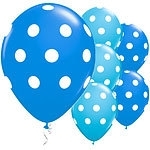Ballon korenblauw polkadots (pst)