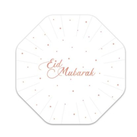 Paper plates Eid white/rose gold (8pcs)