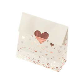 Treat bags rose gold heart (8pcs)