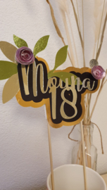 Personalised cake topper flowers