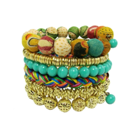 Armband Kantha mix gold