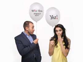 Ballon wit Will you / YES! (6st)
