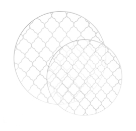Plastic borden zilver mozaiek klein (10st)
