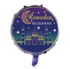 Foil balloon Ramadan blue gold (ea)