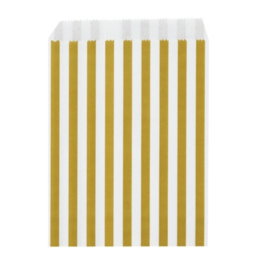 Candy bags gold white stripes