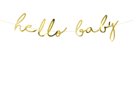 Letter banner hello baby gold
