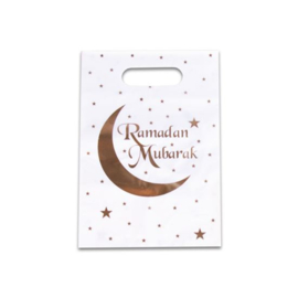 Plastic loot bags Ramadan white  cresent & stars(6pcs)