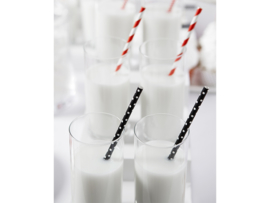 Paper straws black and white stripes (10pcs)