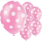 Balloons pink polka dot (6pcs)