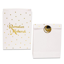 Paper favor bags Ramadan white gold (6pcs)